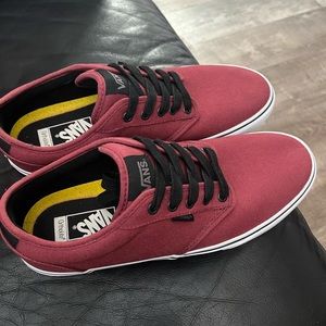 Vans skateboard shoes, burgundy size 12